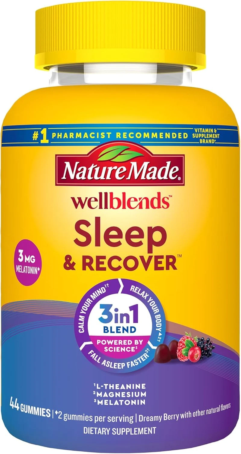 Wellblends Sleep and Recover, Sleep Aid with Melatonin 3Mg to Support Restful...