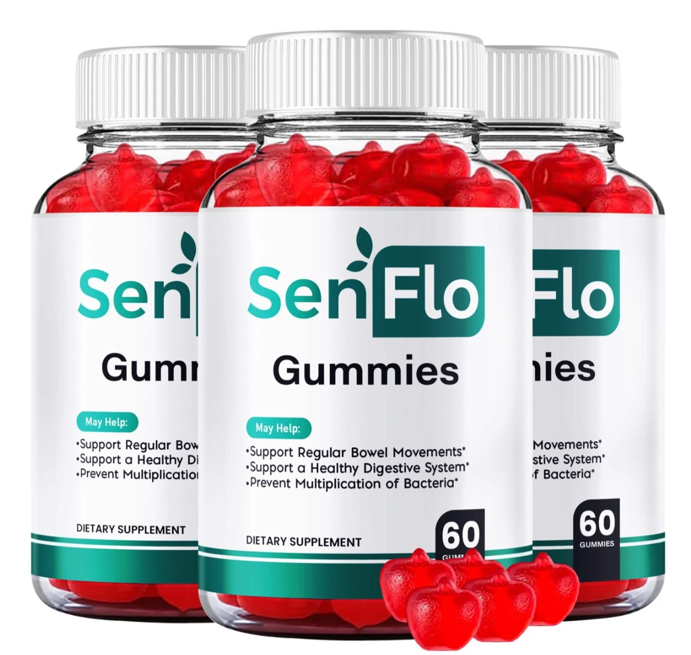 (3팩) 센플로 소화 보조 구미 어드밴스드 구트 헬스 밸런스 보충제