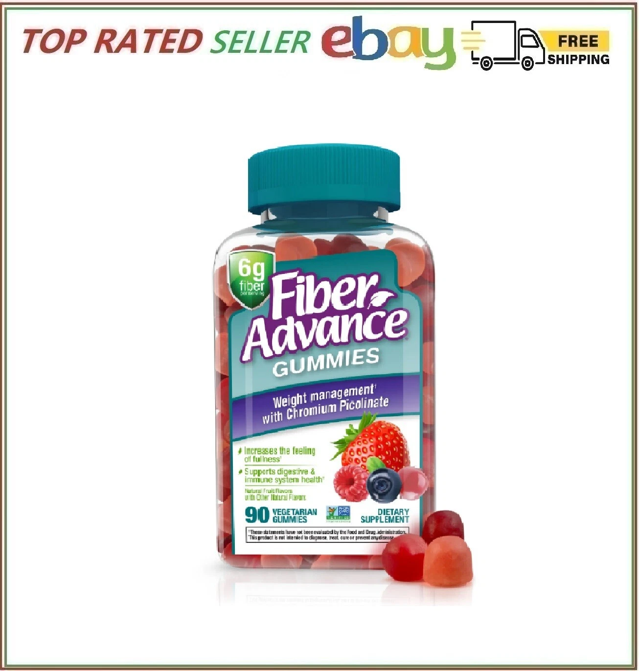 Fiber Advance Weight Management Gummies | 100% Plant Based Fiber for Digestiv...