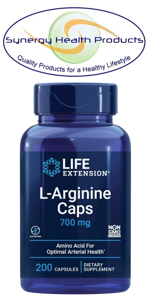 Life Extension L-Arginine Caps 700 mg 200 Capsules - For Optimal Arterial Health