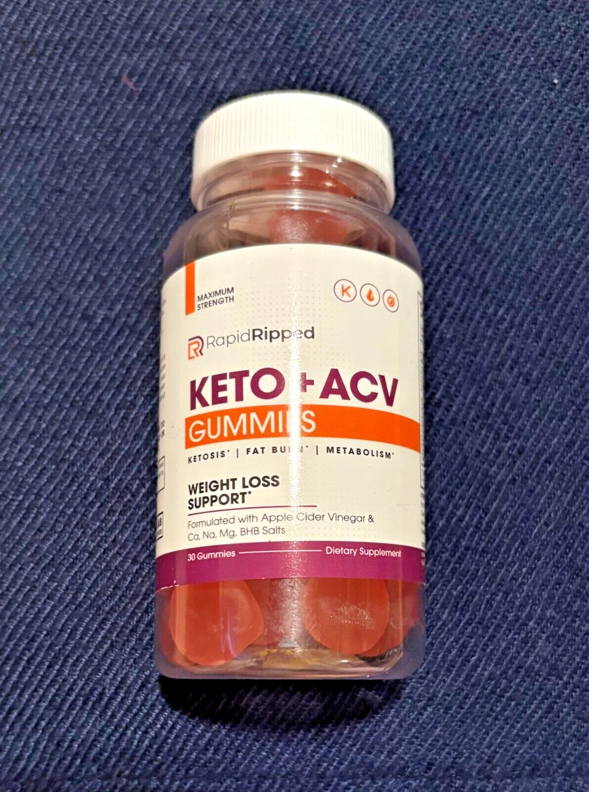 Rapid Ripped Keto ACV Gummies Max Strength Weight Loss Supplement New & Sealed