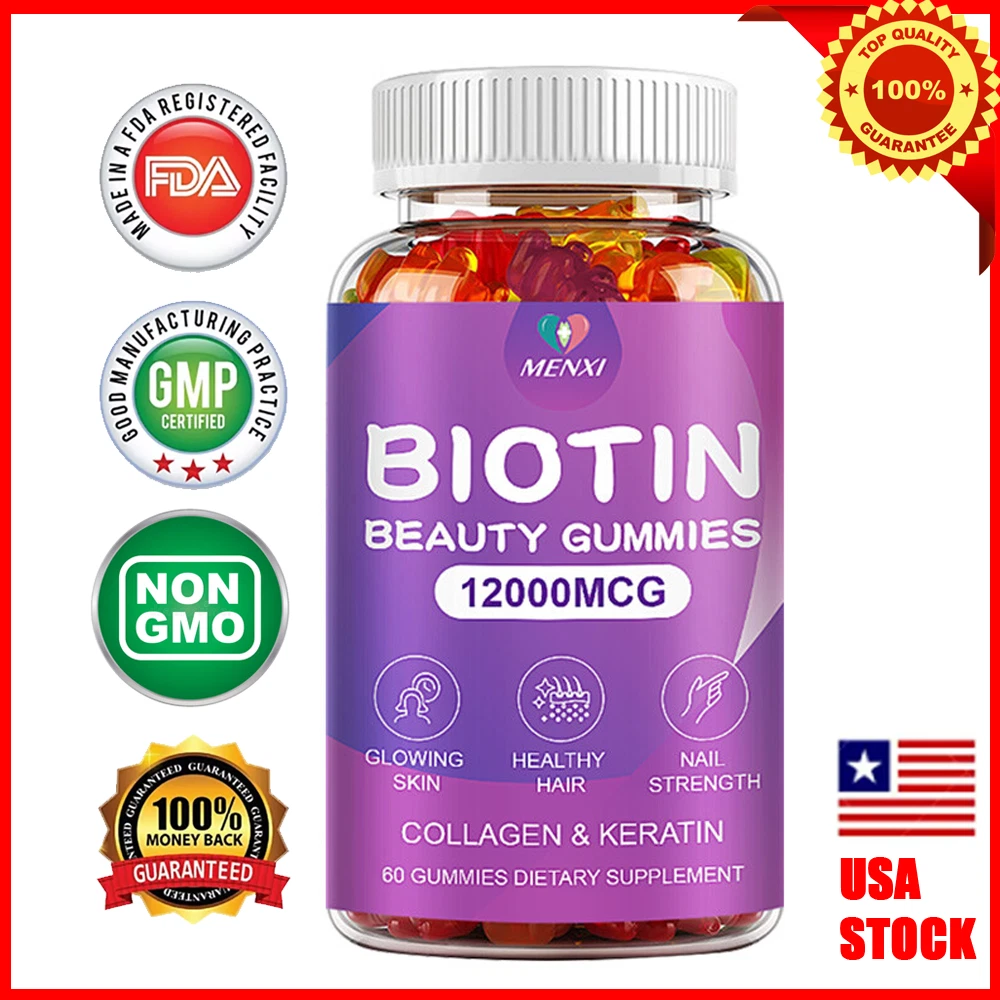 Biotin and Collagen Gummy Vitamins for Hair, Skin, and Nails - Extra Strength