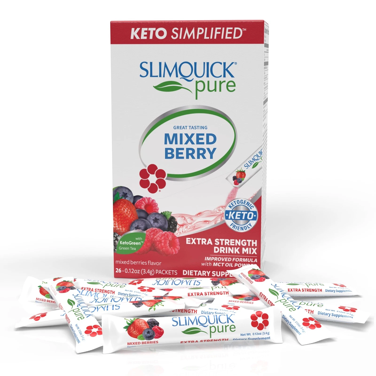 SLIMQUICK Pure Extra Strength Mixed Berries Drink Mix - 26 Count