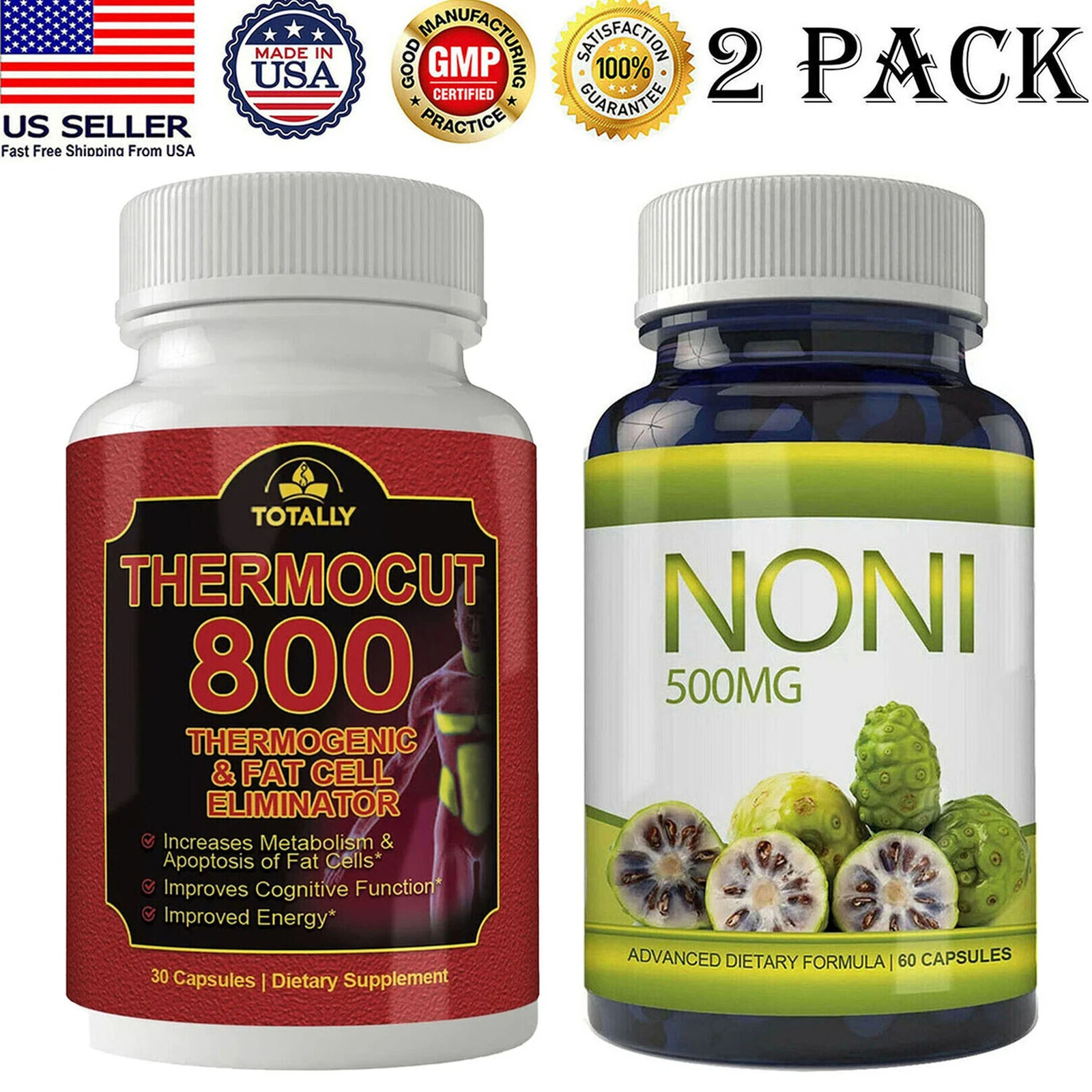 Thermocut 800 Thermogenic Weight Loss Noni Fruit 500MG Immune Health Supplements