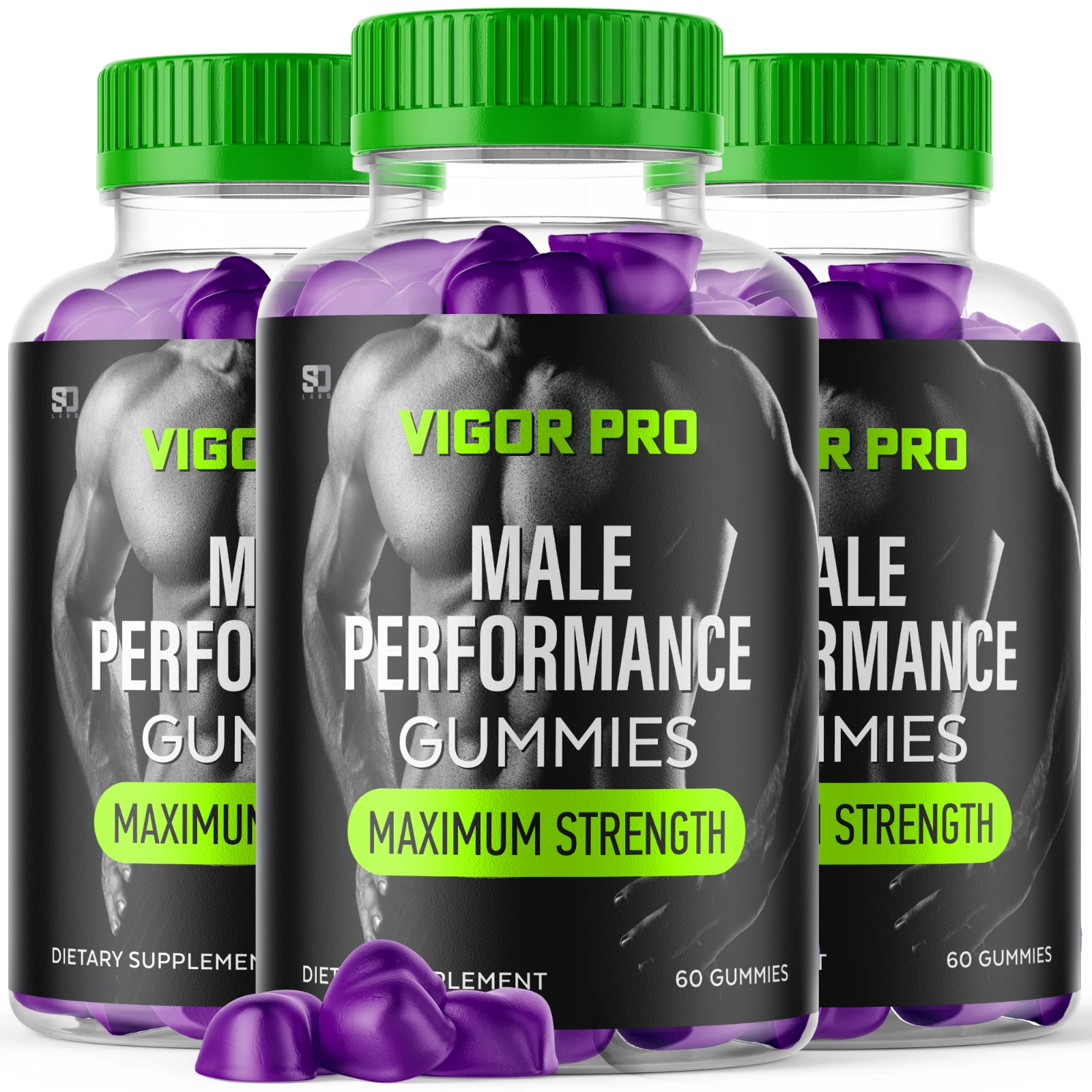 (3 Pack) Vigor Pro Gummies For Men, Advanced Performance Supplement 180 Gummies