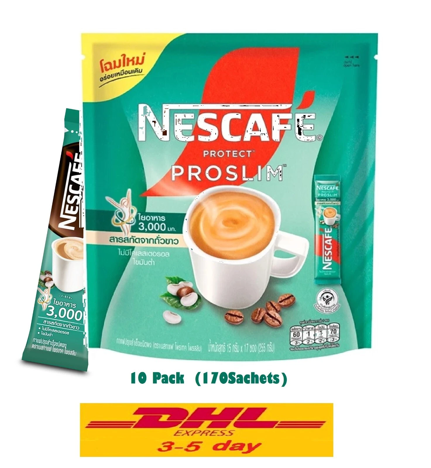 10xNESCAFE Protect Proslim Diet Slimming Weight loss Instant 3 in 1 Coffee Stick