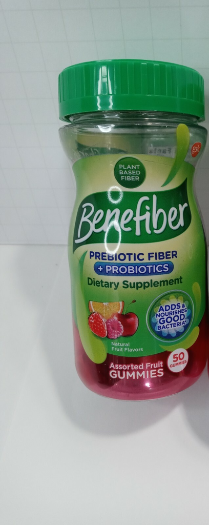 Benefiber Prebiotic Fiber + Probiotics Assorted Fruit Dietary Supplement - 50 Gummies
