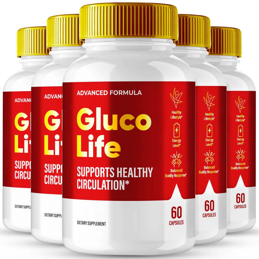 (5 Pack) Gluco Life Heart Health Pills, GlucoLife Blood Sugar Support Capsules