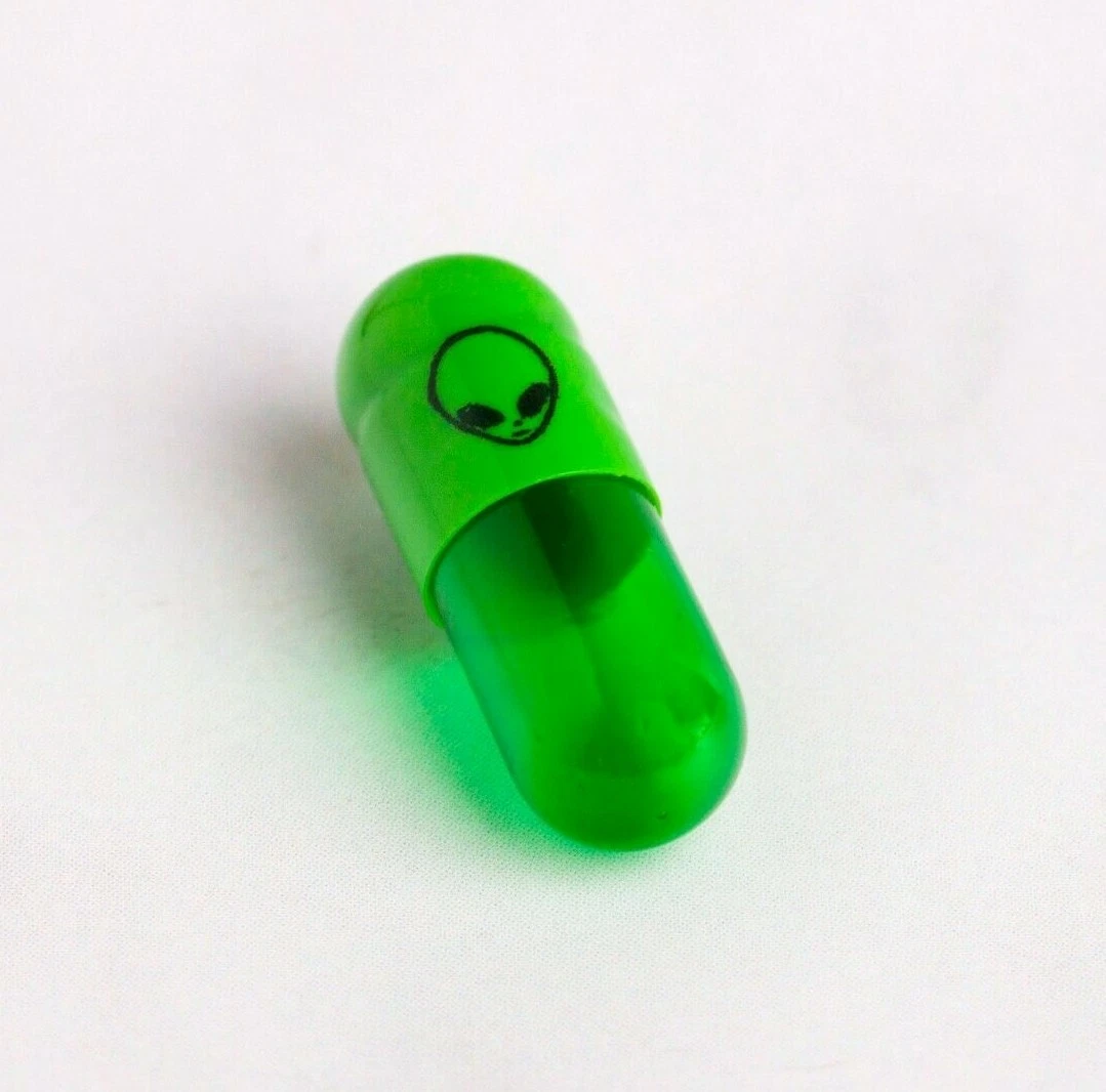 1000 x Empty Gelatin Capsules Size 3 Joined - Green alien caps