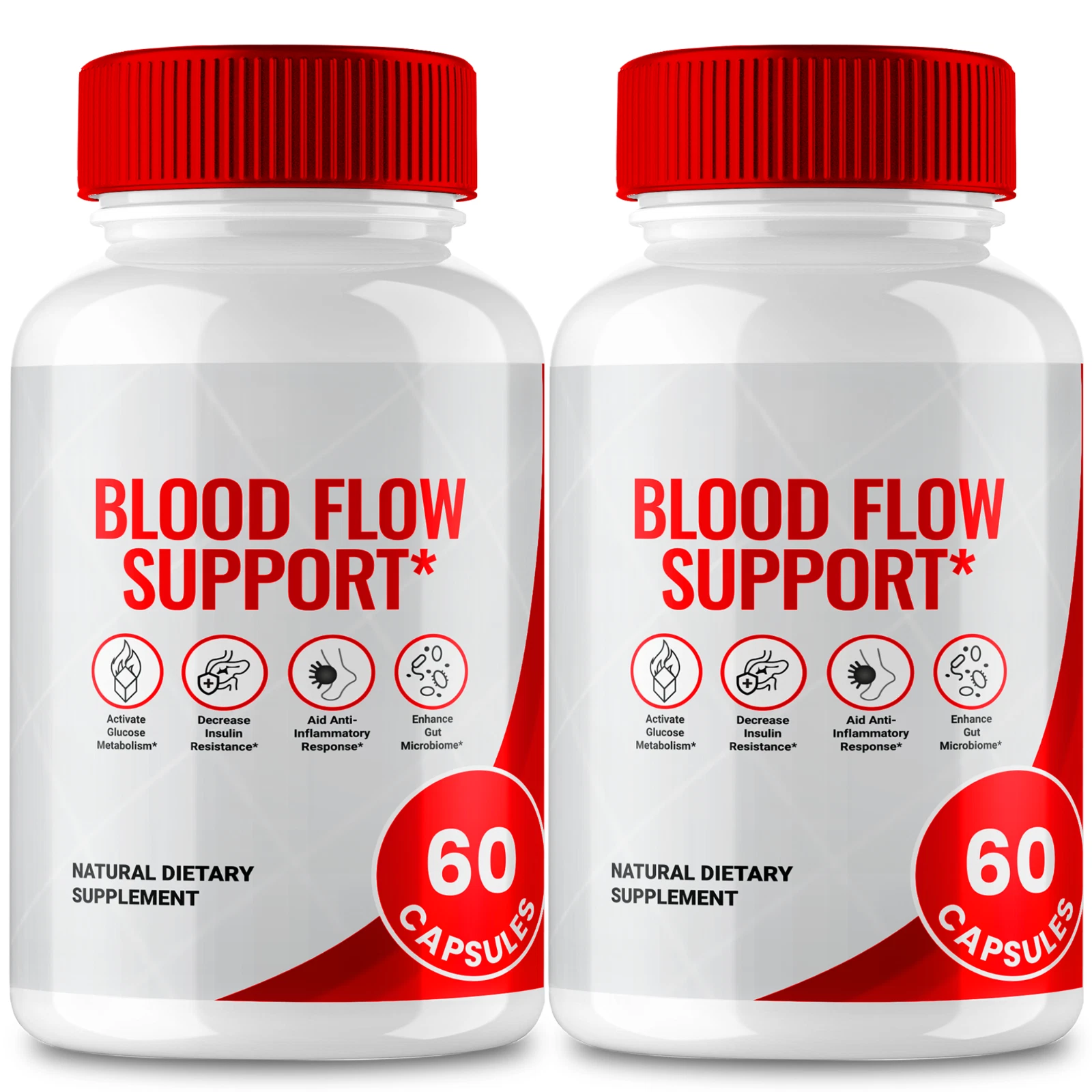 (2 Pack) Blood Flow Support Capsules, Blood Supplement Pills (120 Capsules)