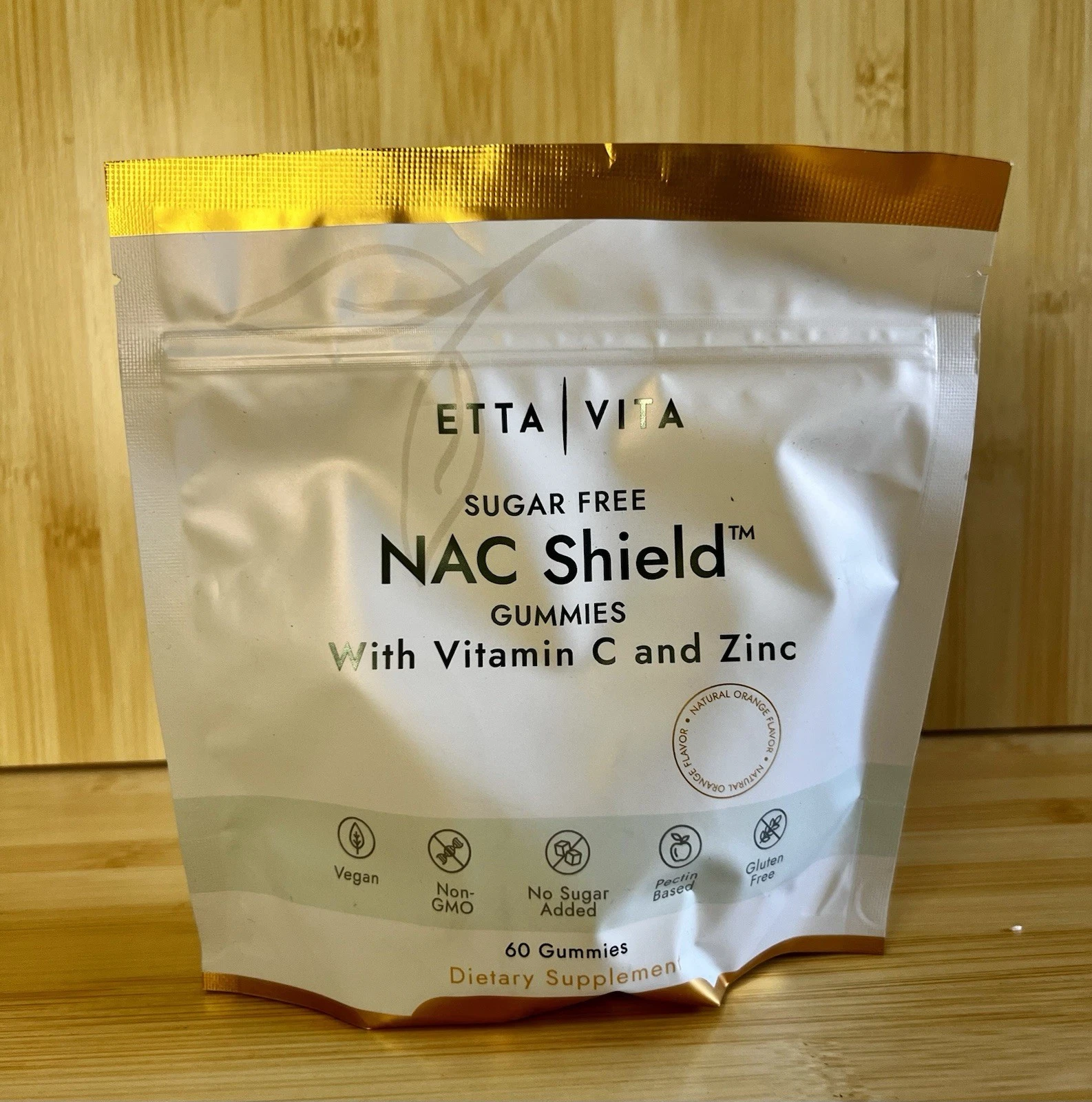 Etta Vita Sugar-Free NAC Shield Gummies N-Acetyl Cysteine Vitamin C Zinc 04/2026