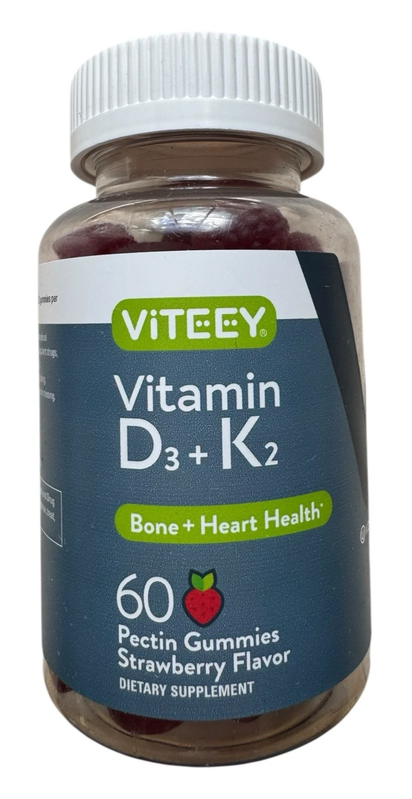 Viteey Vitamin D3 + K2 Gummies - 60 Count - Ex: 8/26