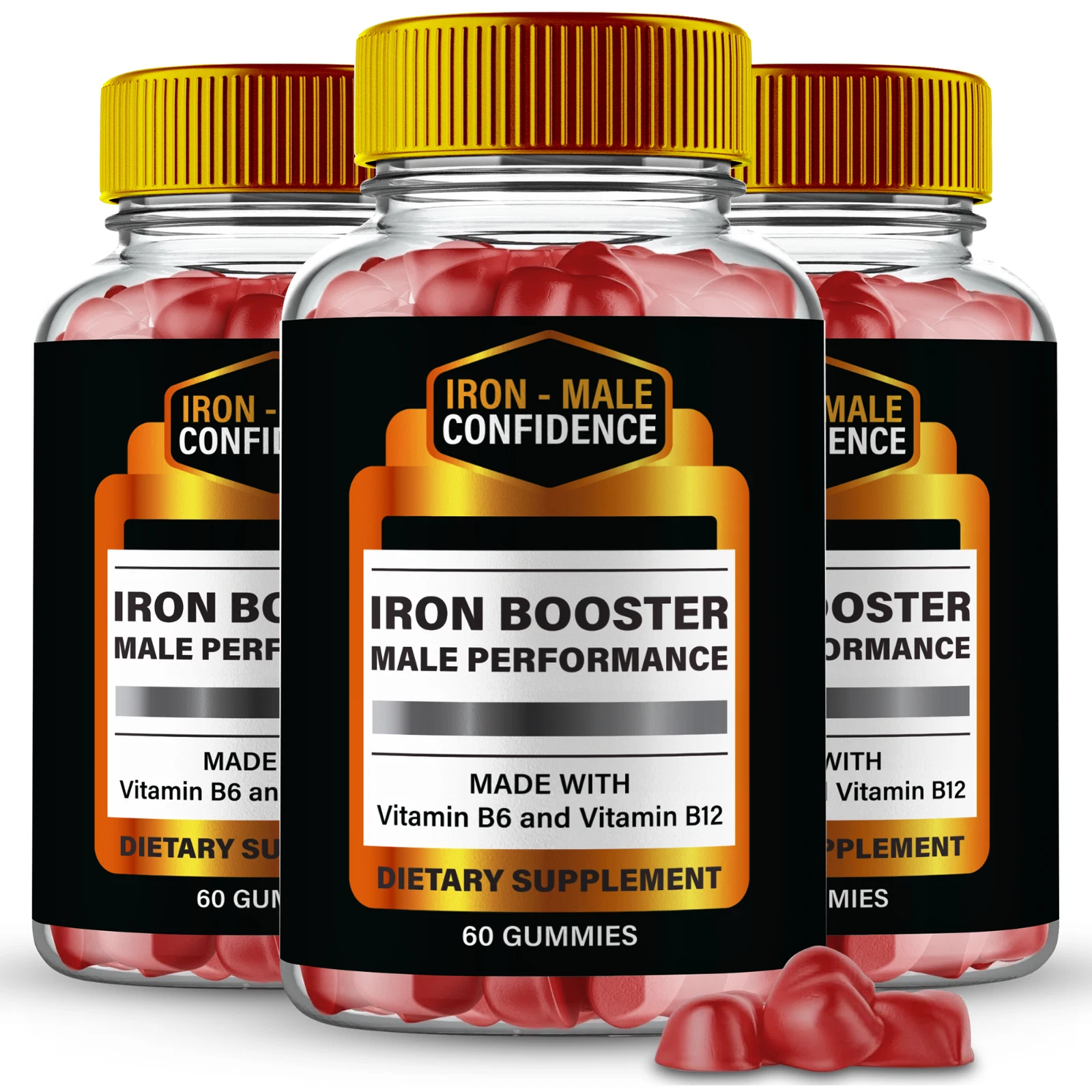 (3 Pack) Iron Male Men Gummies, IronMale Maximum Strength Male Performance Gummy