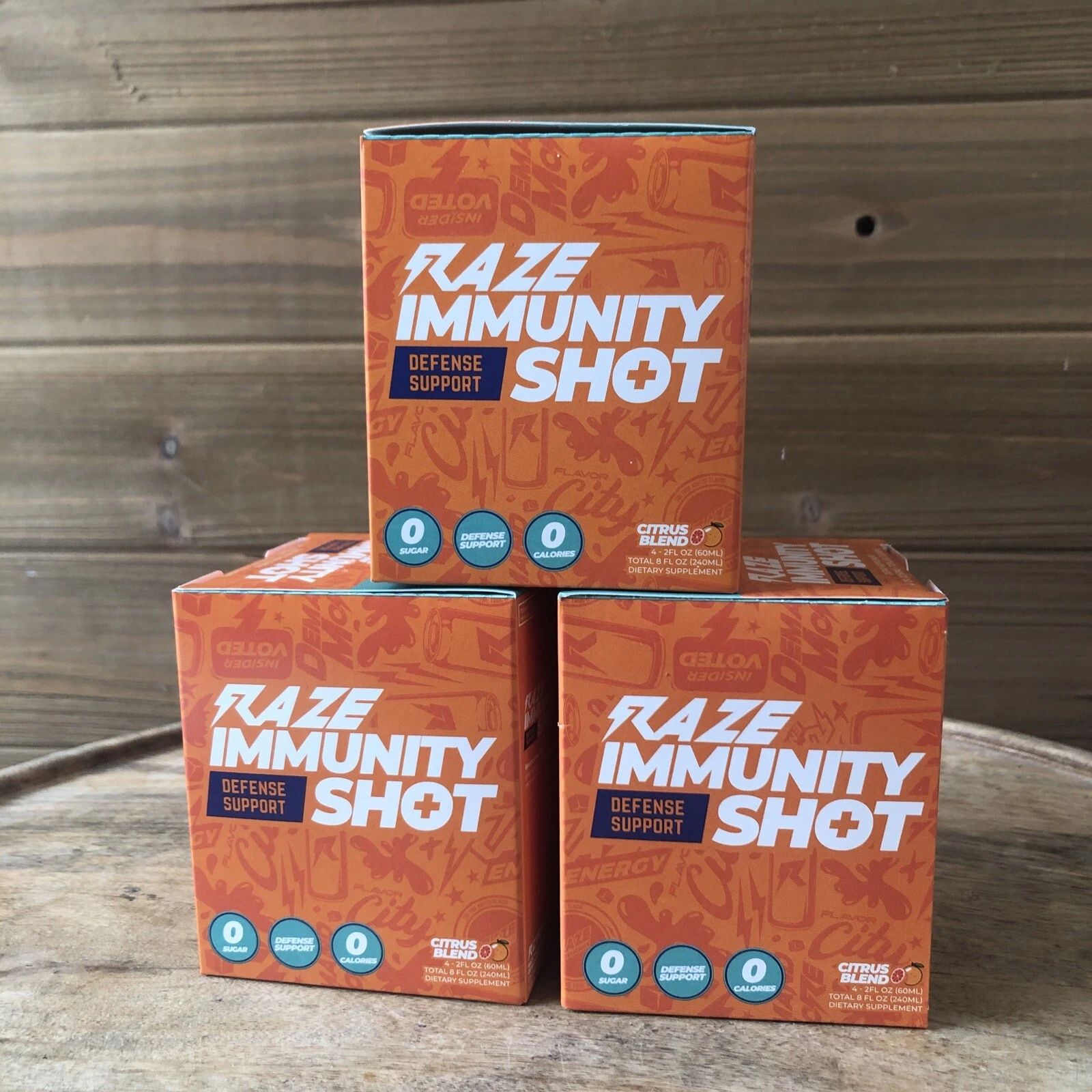 RAZE Immunity Shots Citrus Blend - 12 Bottles - 2oz Each - EXP 12/25