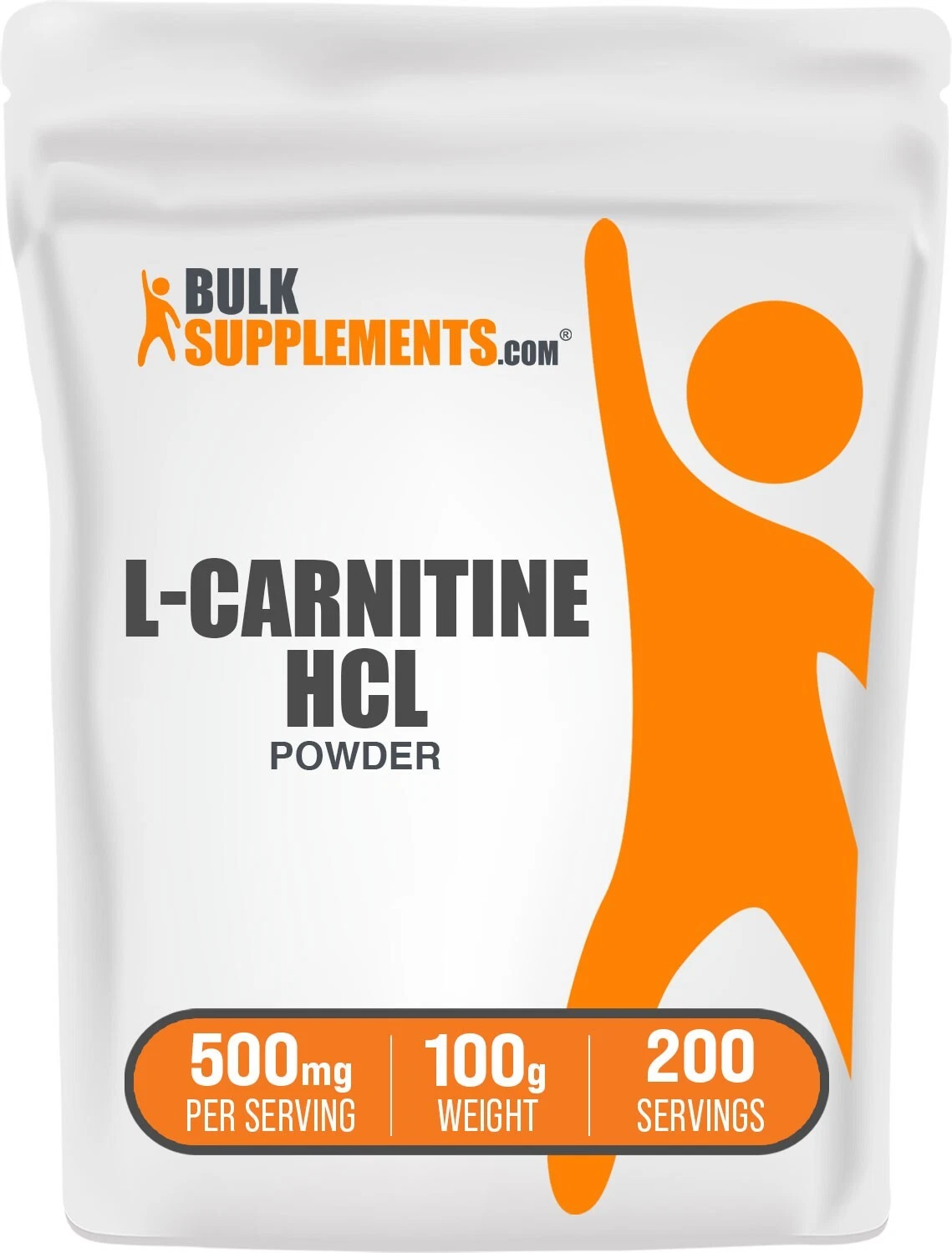 BulkSupplements L-Carnitine HCl Powder 100g - 500mg Per Serving