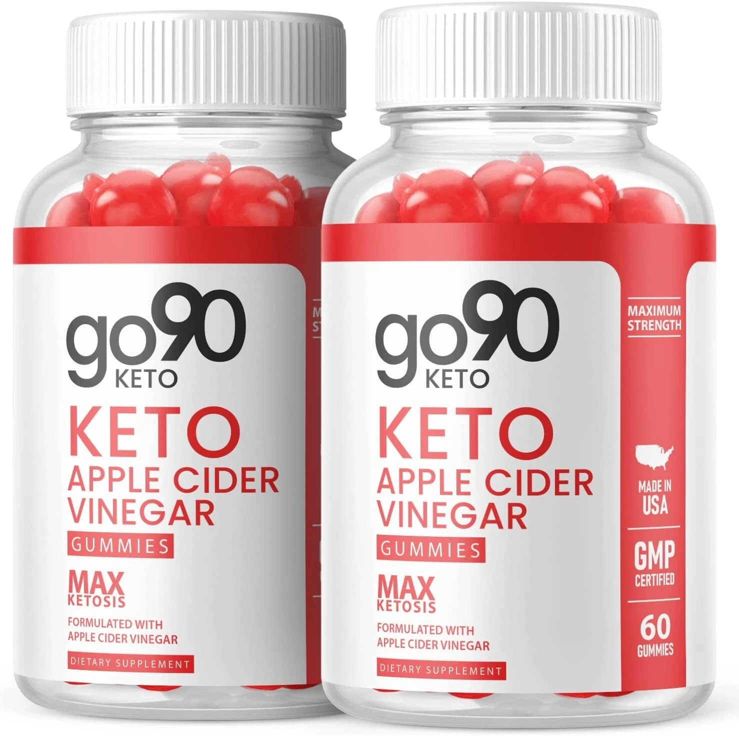 2 Pack - Go90 Keto ACV Gummies - Vegan, Weight Loss Supplement - 120 Gummies