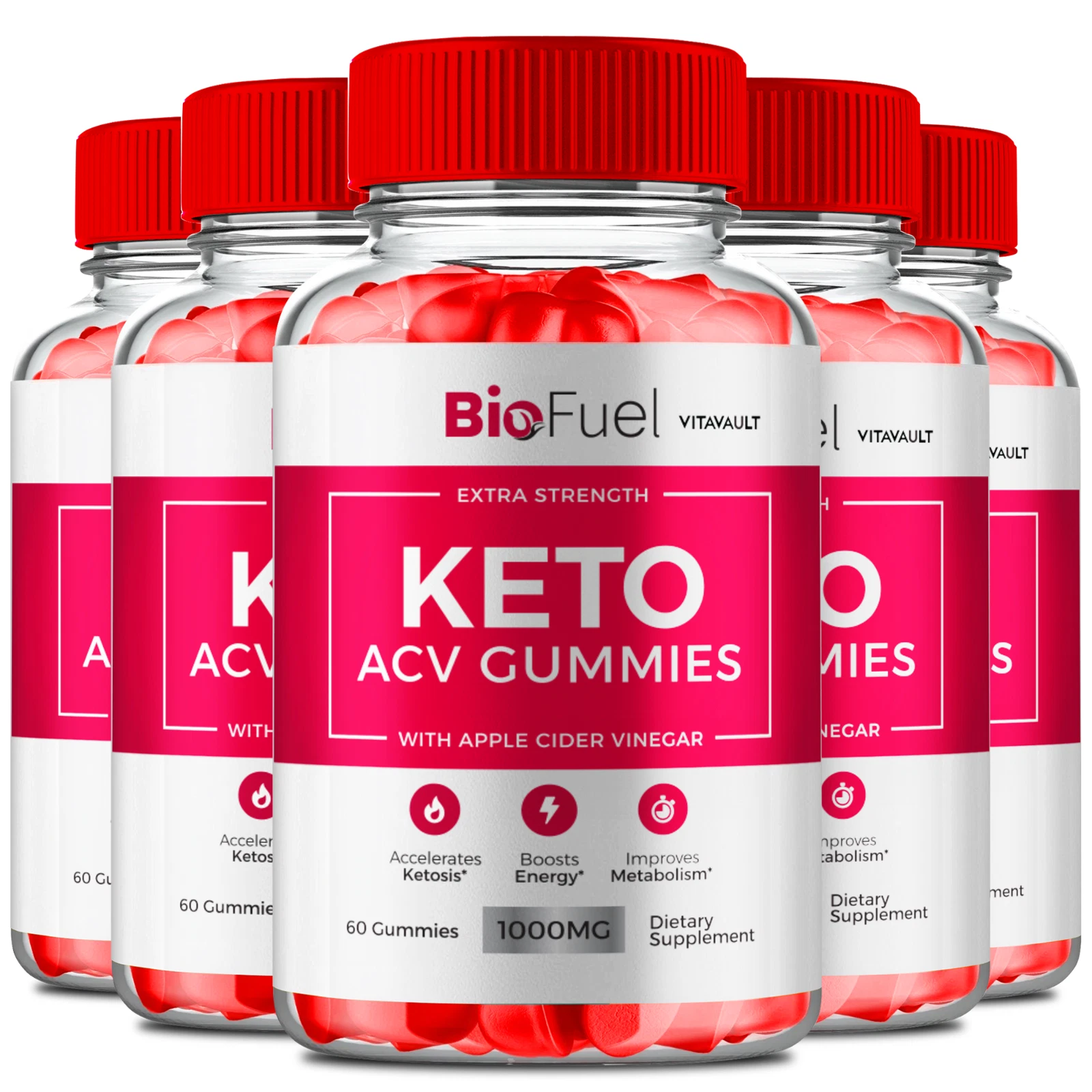 (5 Pack) Biofuel Keto Gummies, Bio Fuel Keto ACV Weight Loss (300 Gummies)