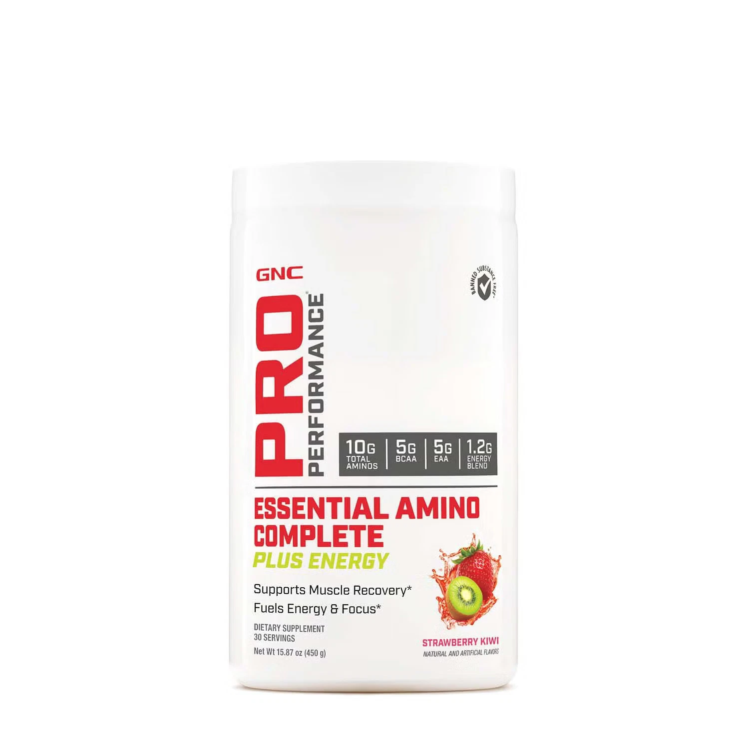 GNC Pro Performance Essential Amino Plus Energy, Strawberry Kiwi, 15.9 oz.
