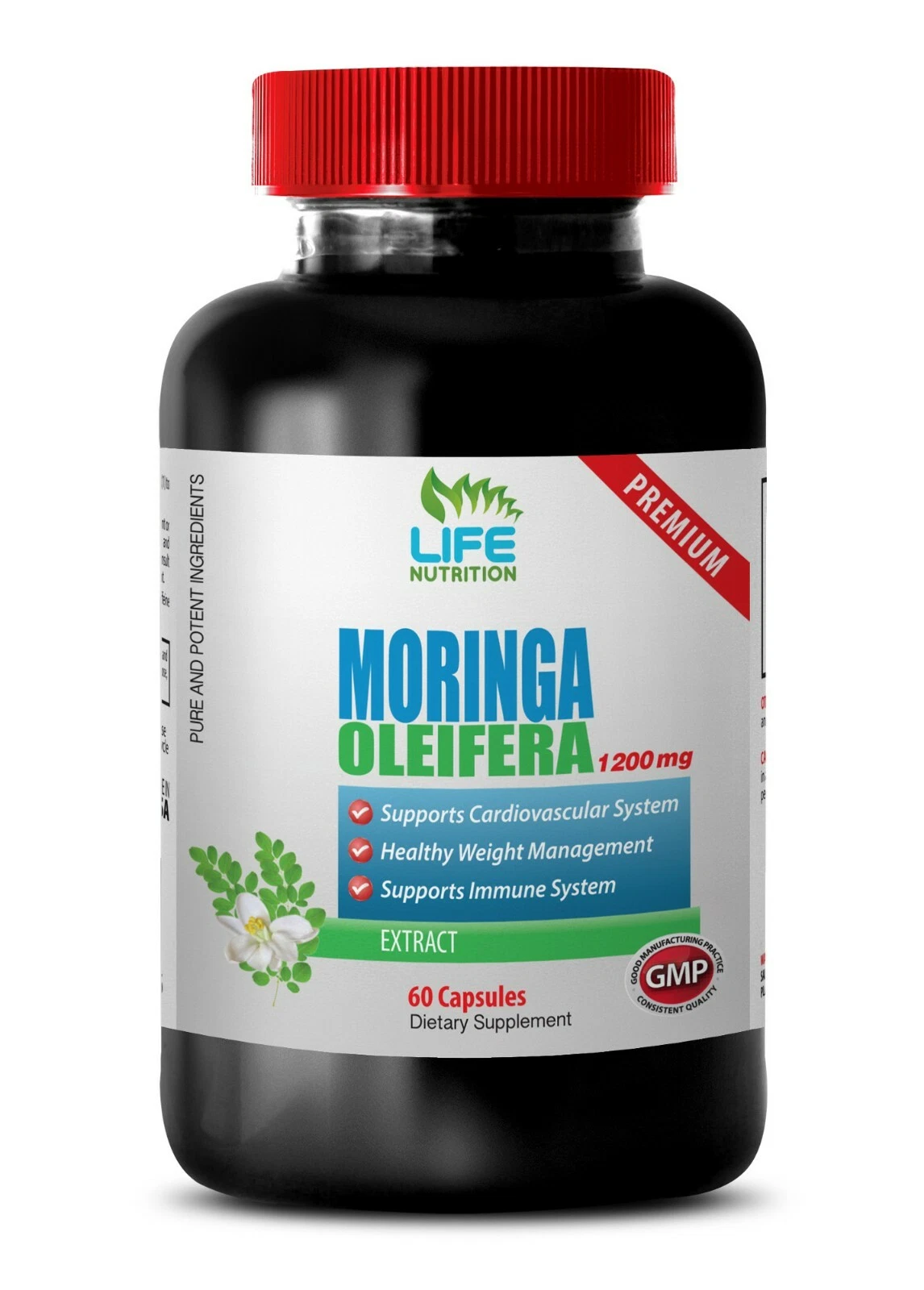 Dietary Addition - MORINGA OLEIFERA - Fresh Leaves 1 Bottle 60 Capsules