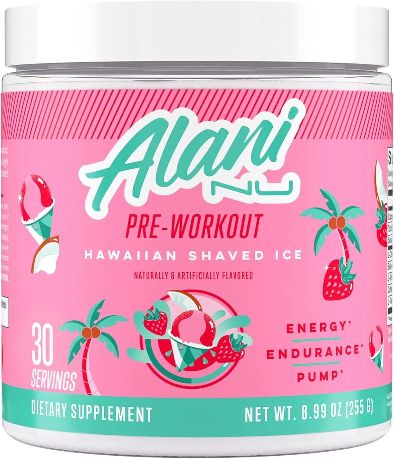 Alani NU Pre-workout Supplement Powder Breezeberry 30 Servings