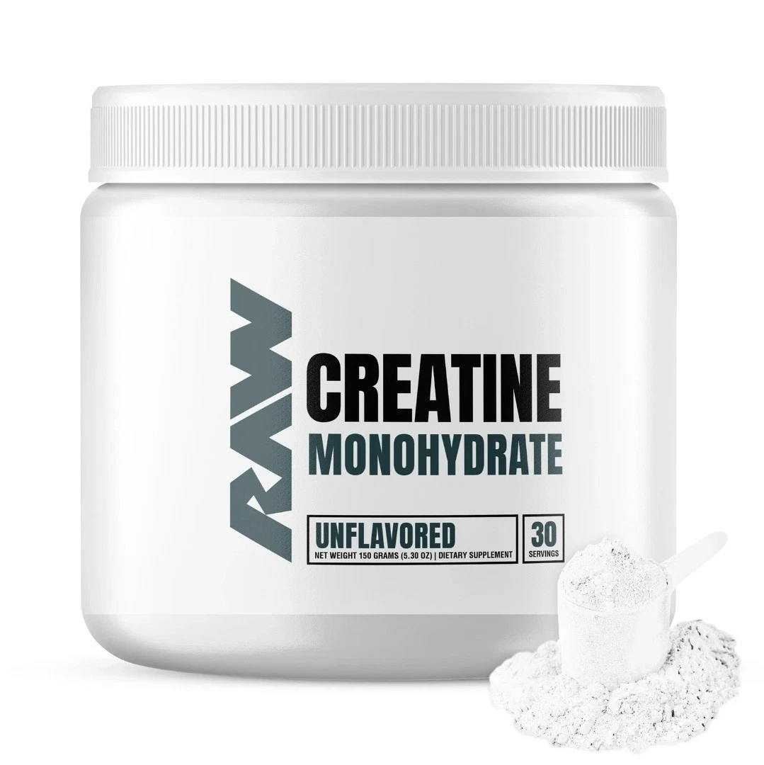 RAW Nutrition Creatine Monohydrate Supplement 30 Servings Muscle Strength Energy