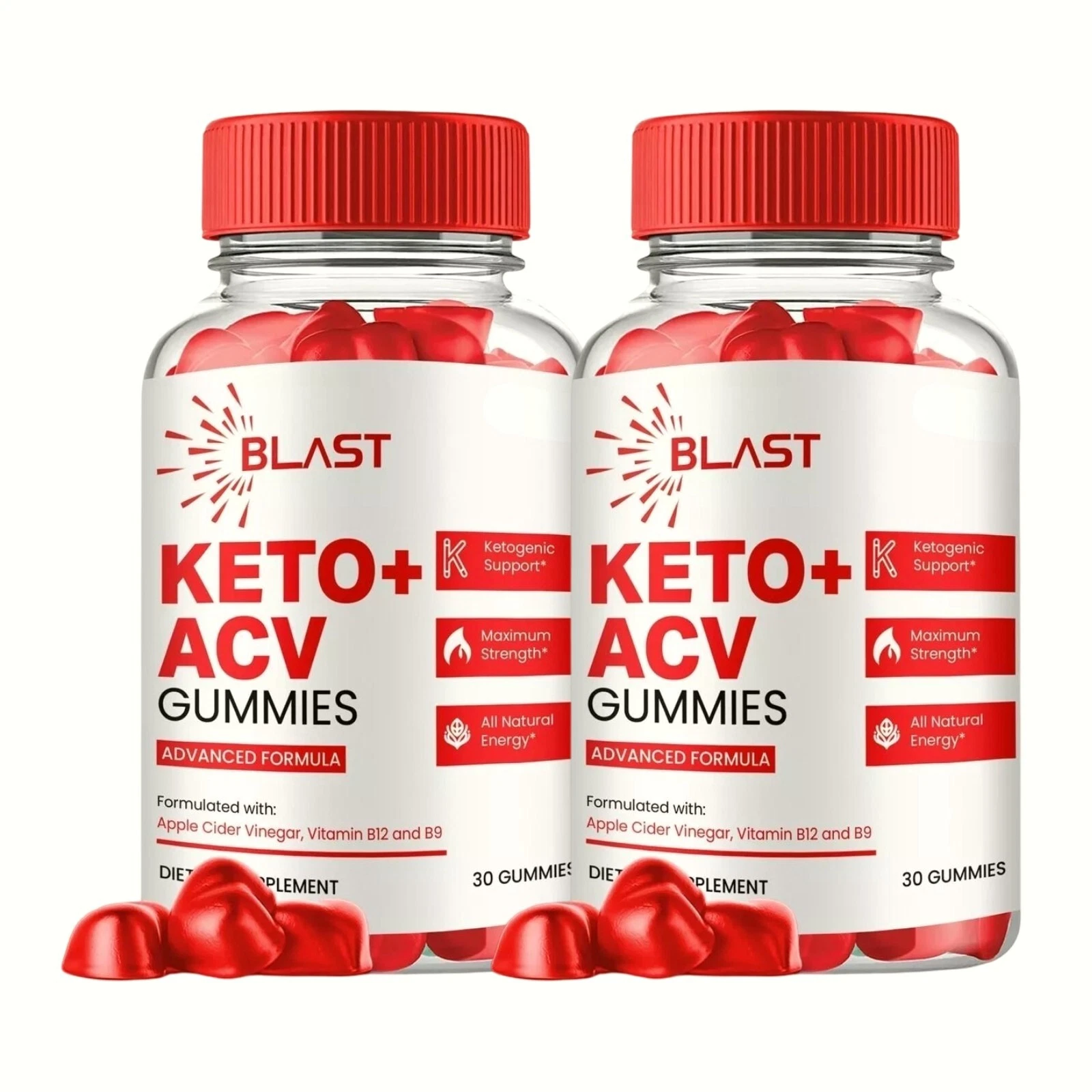 2-Pack Blast Keto ACV Gummies - Blast Keto Gummies for Weight Loss - 120 Gummies