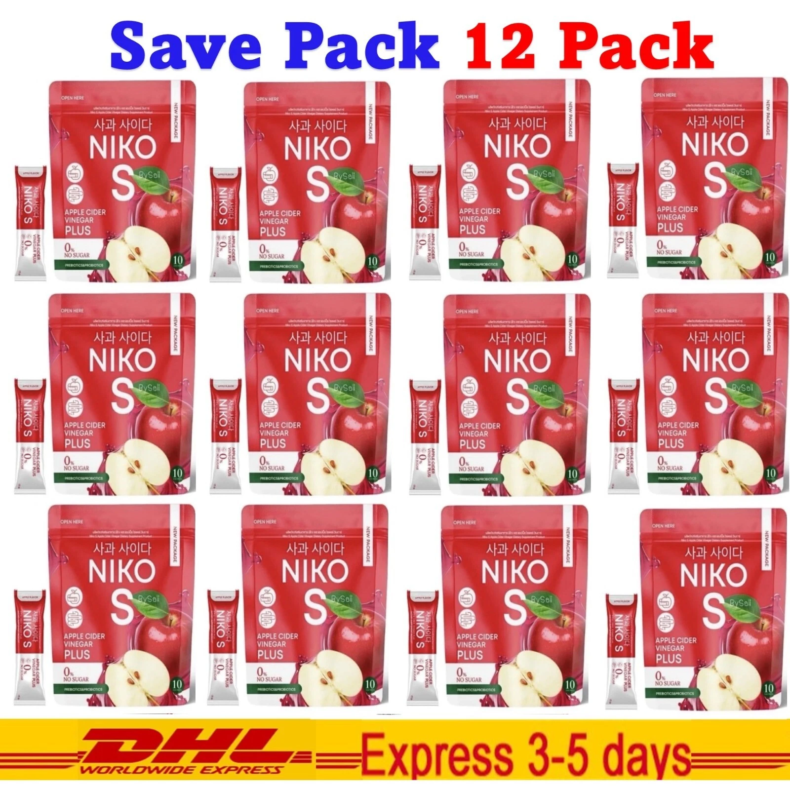 12 X Niko S Apple Cider Fiber Dietary Supplement Weight Control Burn Slim Shape