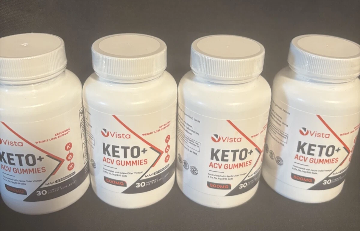 Vista Keto ACV Gummies Weight Loss Fat Burner Diet Pills 4 Bottles