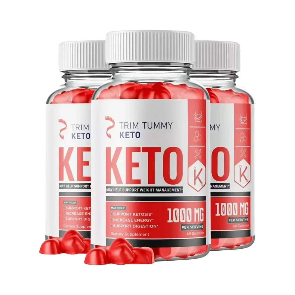 Trim Tummy Keto ACV Chew Gummies Support Weight Management (180 Gummies) 3-Pack