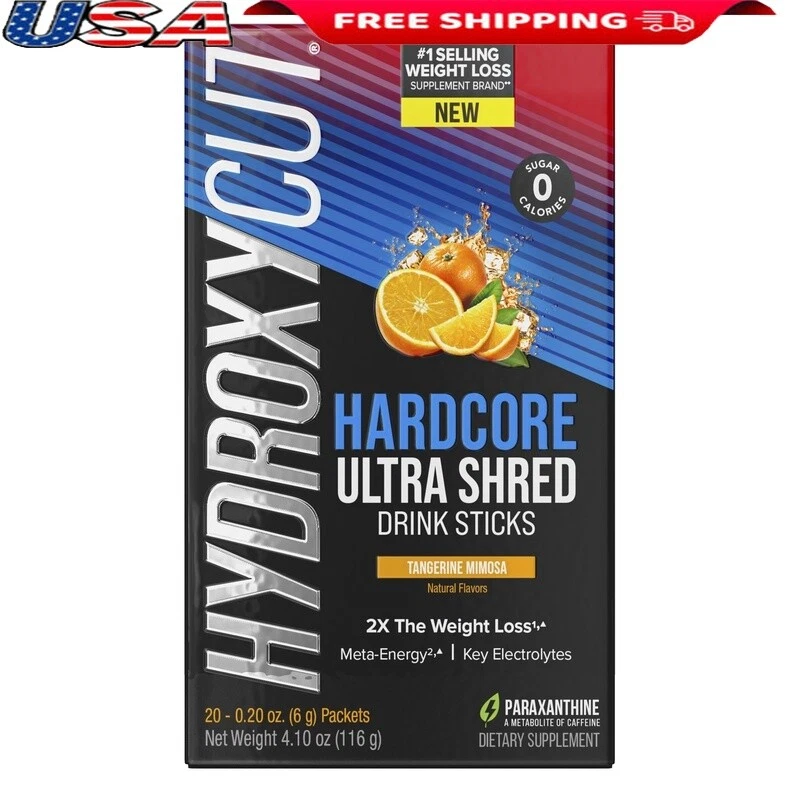 Weight Loss Drink Mix Thermogenic Supplement Tangerine Mimosa 20 Sticks Adult US