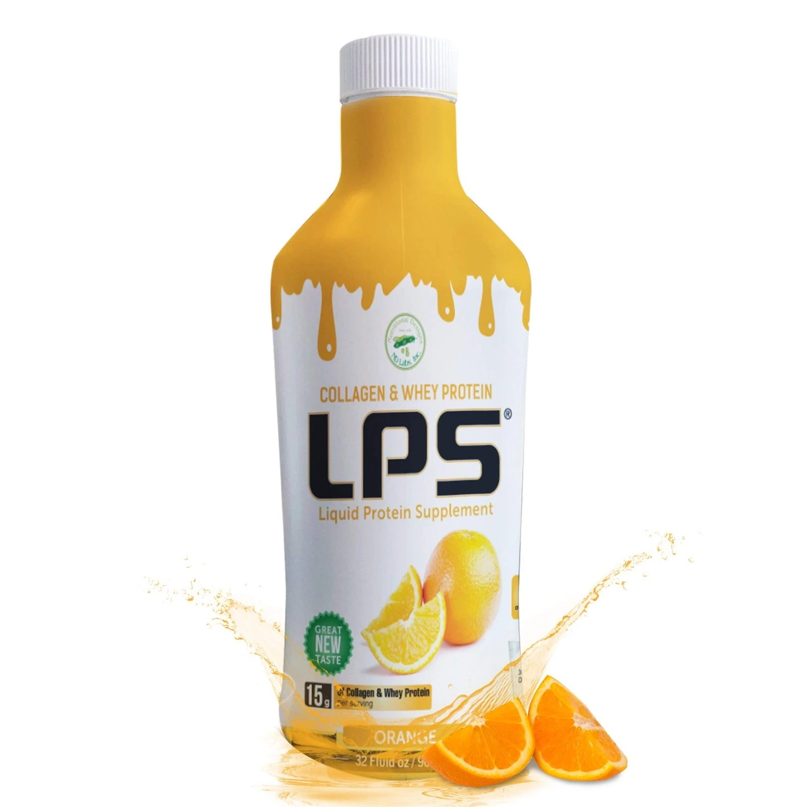 LPS Liquid Protein Supplement Collagen & Whey 15 Grams Orange 32 Fl Oz.