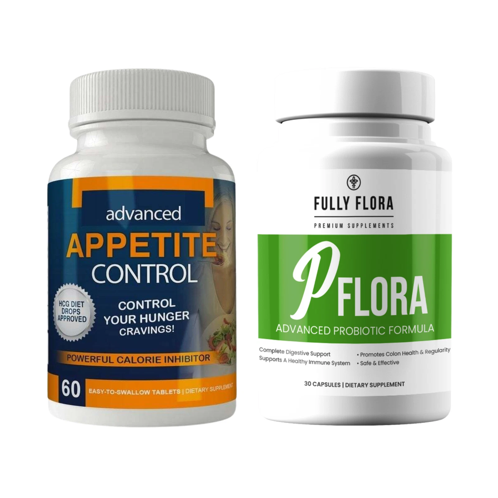Appetite Control Weight Loss Pills & Flora Probiotic Immune Health Supplement