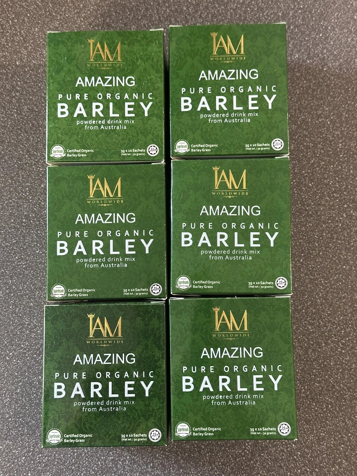 I AM Worldwide AMAZING Pure Organic Barley Australia 6 Boxes/60 Sachets