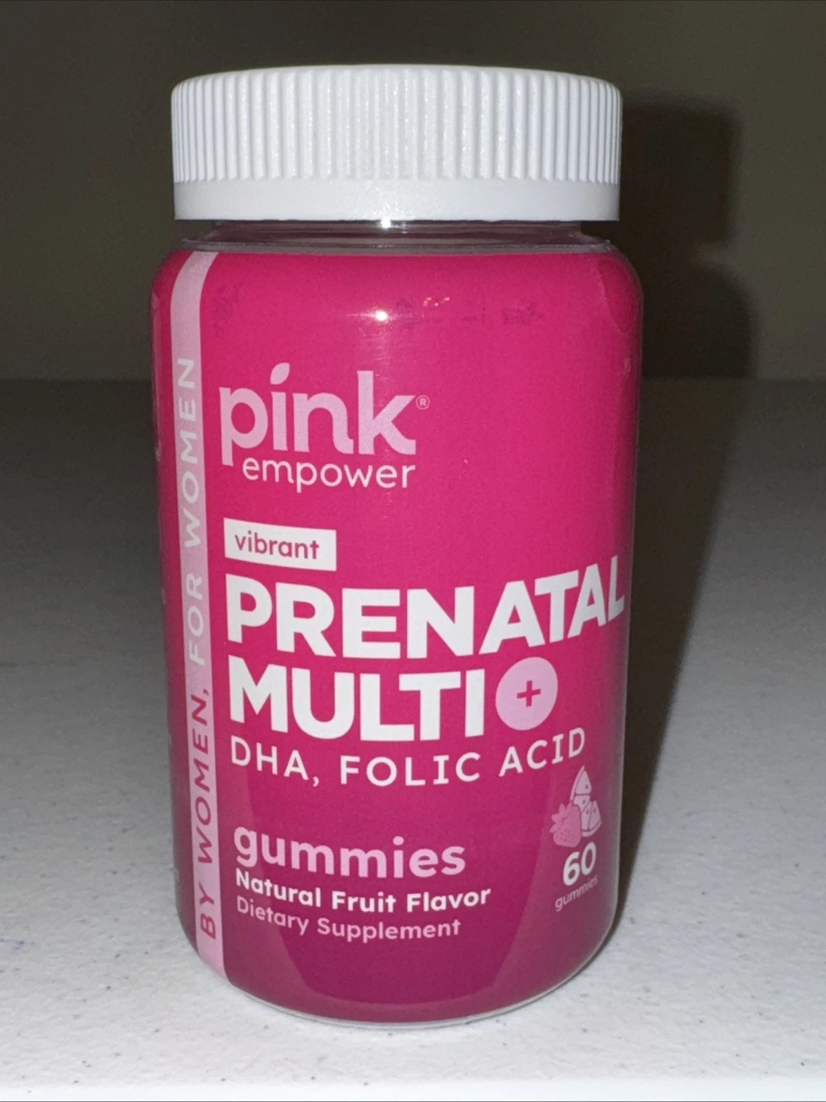 Prenatal Vitamins | 60 Gummies with DHA and Folic Acid | Non-GMO | by PINK