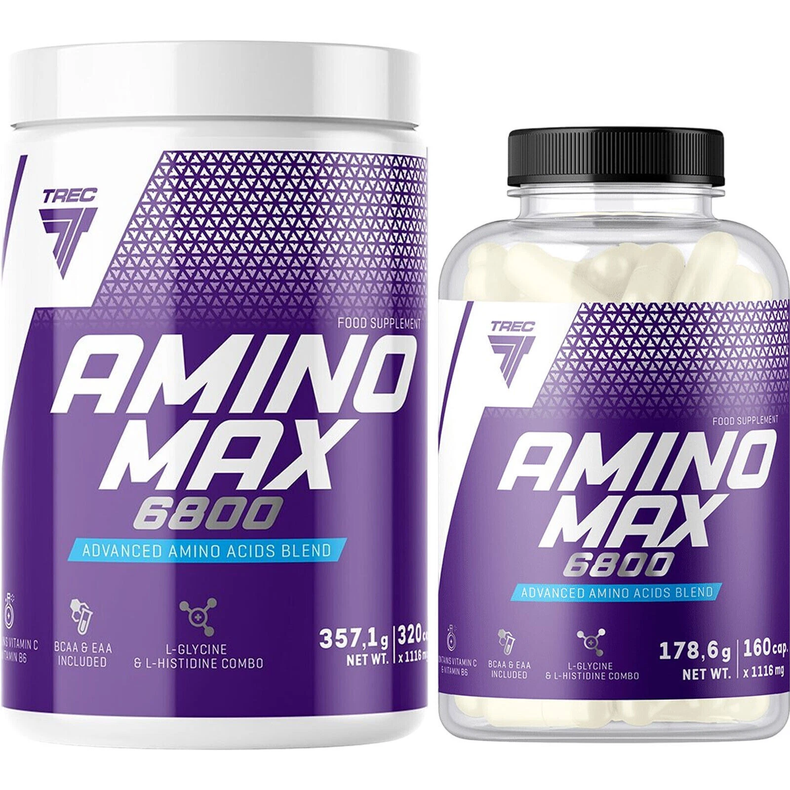 AMINOMAX - 160-320 Capsules - Fast amino acid supply, High-quality protein