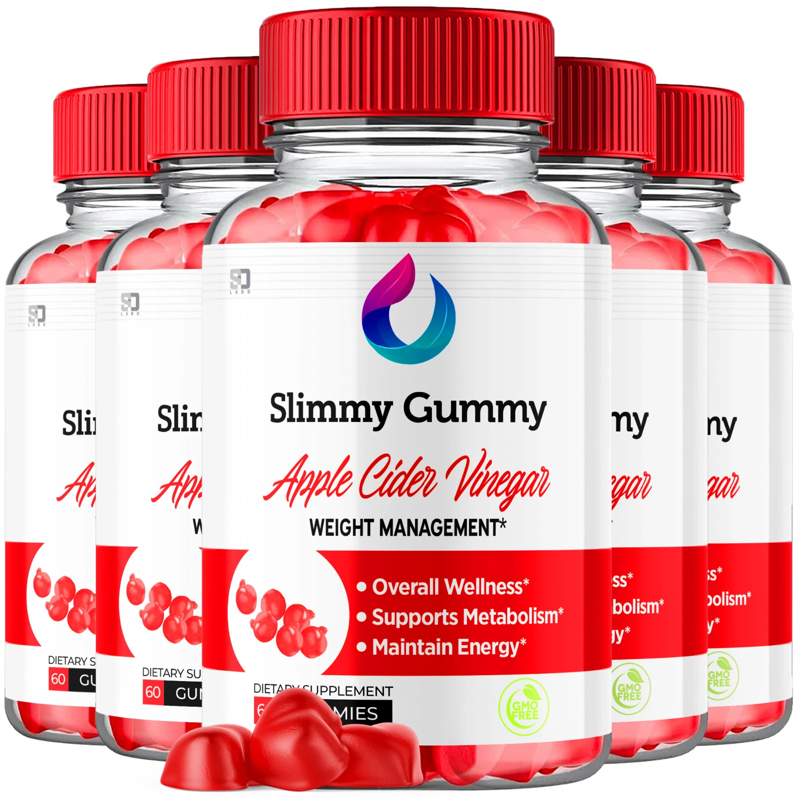 (5 Pack) Slimmy Gummy Keto ACV Gummies - For Weight Management & Healthy Body