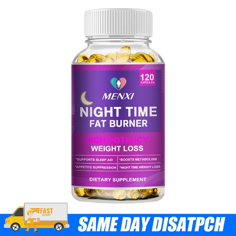Night Time Appetite Suppressant Fat Burner Supplement Weight Loss Detox 120Pills