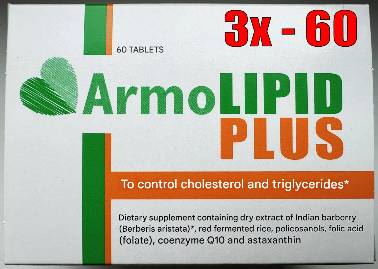 ARMOLIPID Plus 180 Tablets - Dietary Supplement