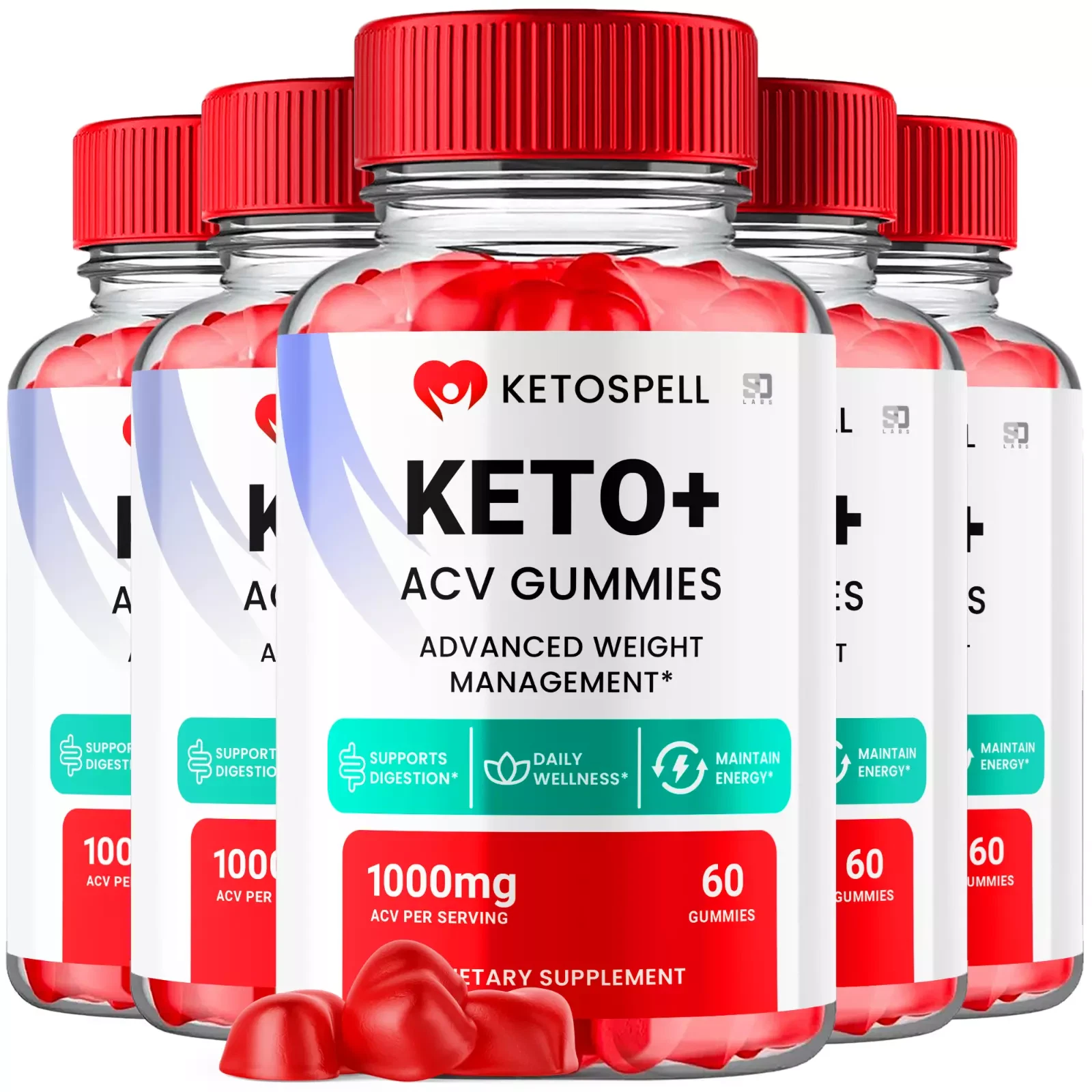 Ketospell Keto ACV Advanced Weight Loss Gummies - Enhances Metabolism (5 Pack)