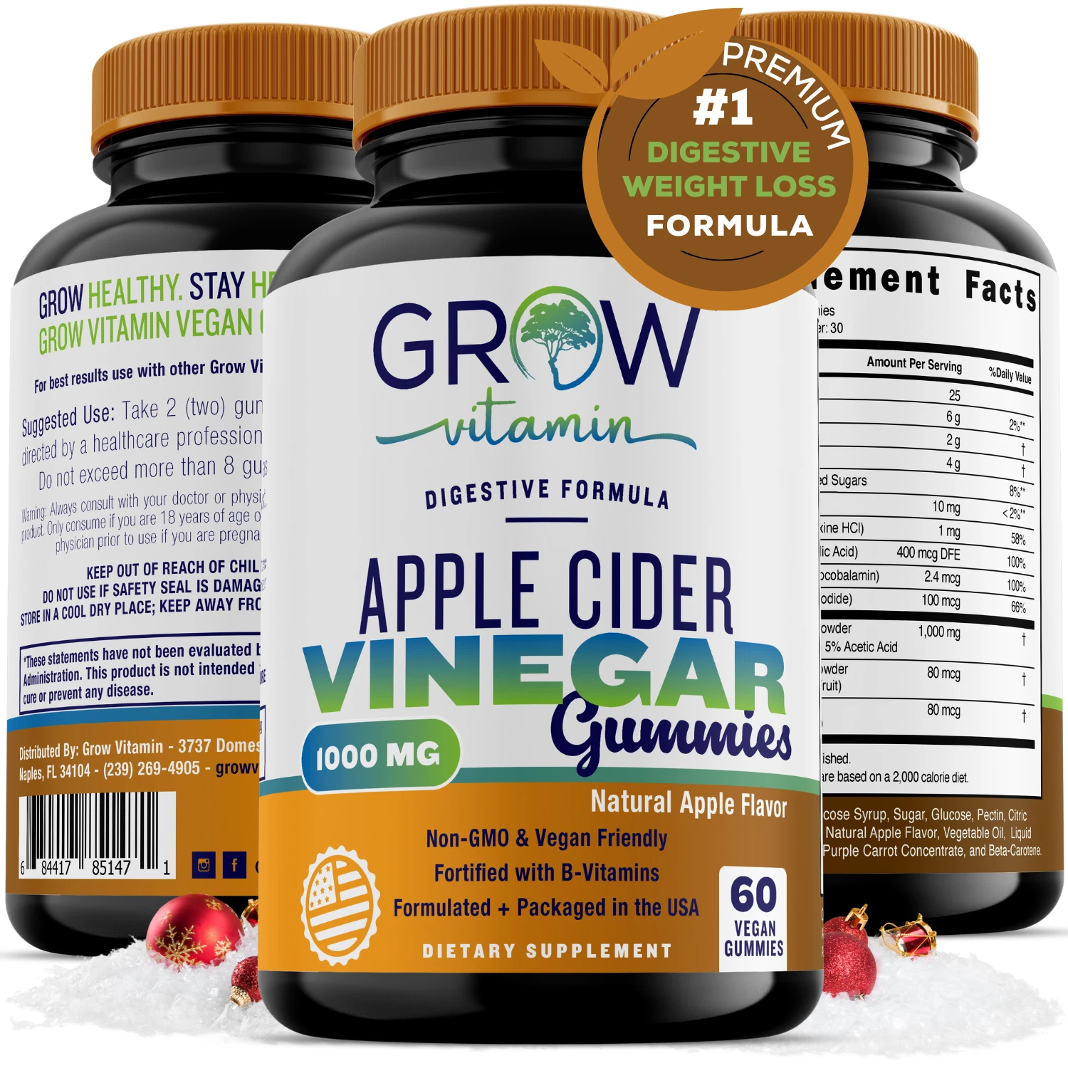 ACV Keto Gummies 1000MG Apple Cider Vinegar, Pomegranate, Weight Loss 60 Gummy