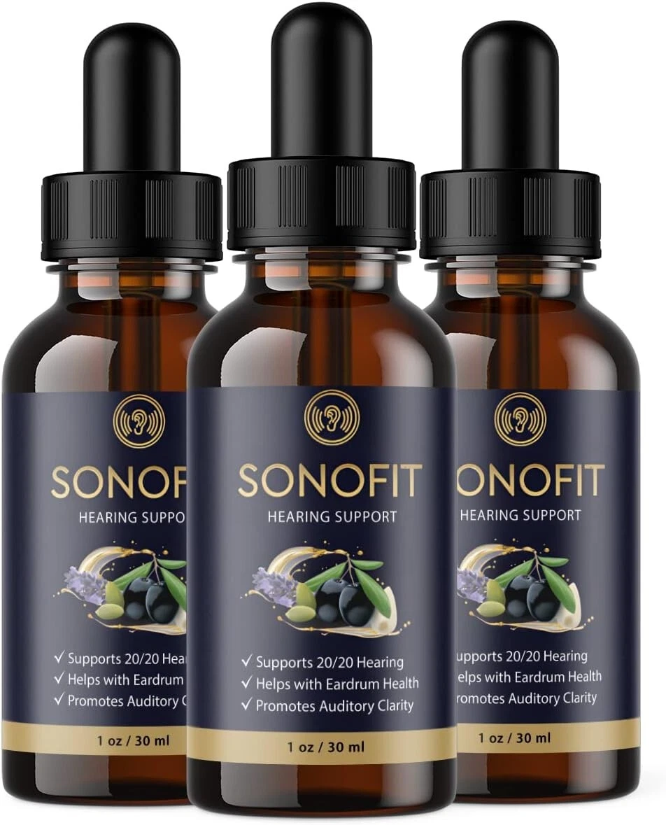3 Pack - Sonofit Drops - For Ear Health, Hearing Support, Healthy Eardrum