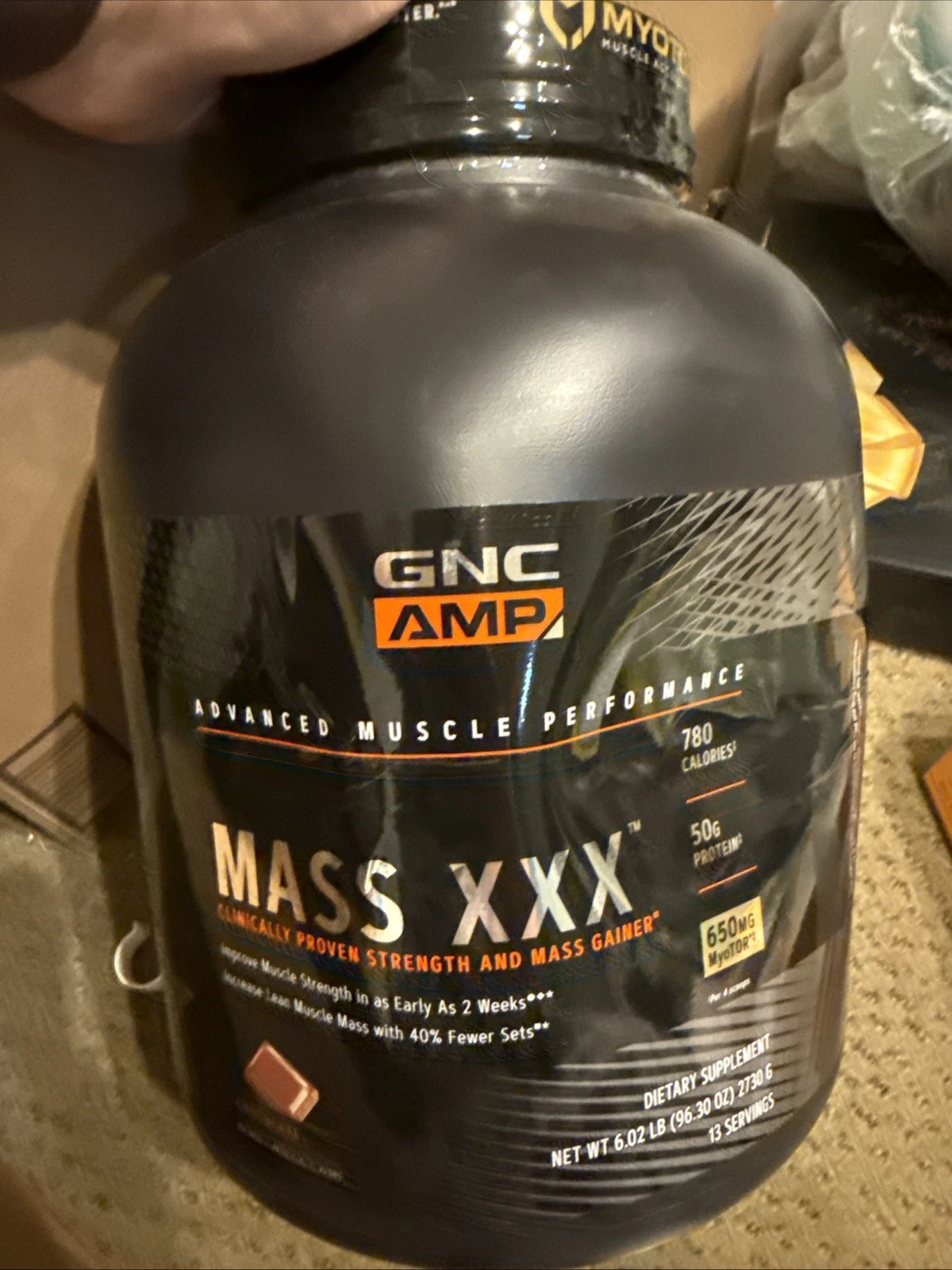 GNC AMP Mass XXX Protein Powder Mass Gainer 6Lbs Chocolate Exp 07/26