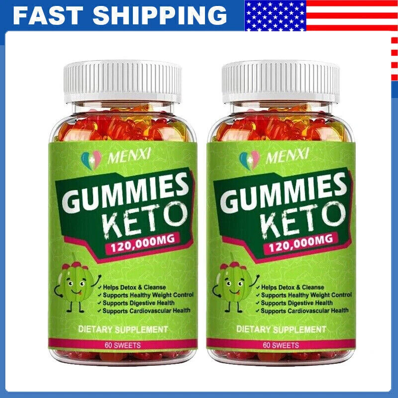 2*60p Keto Gummies Ketone Advanced ACV Weight Loss Fat Burner Dietary Supplement