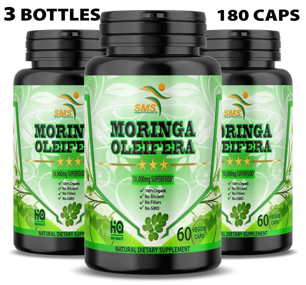 Moringa Oleifera 10,000mg LEAF EXTRACT Anti Ageing Weight Loss Organic PillS 180