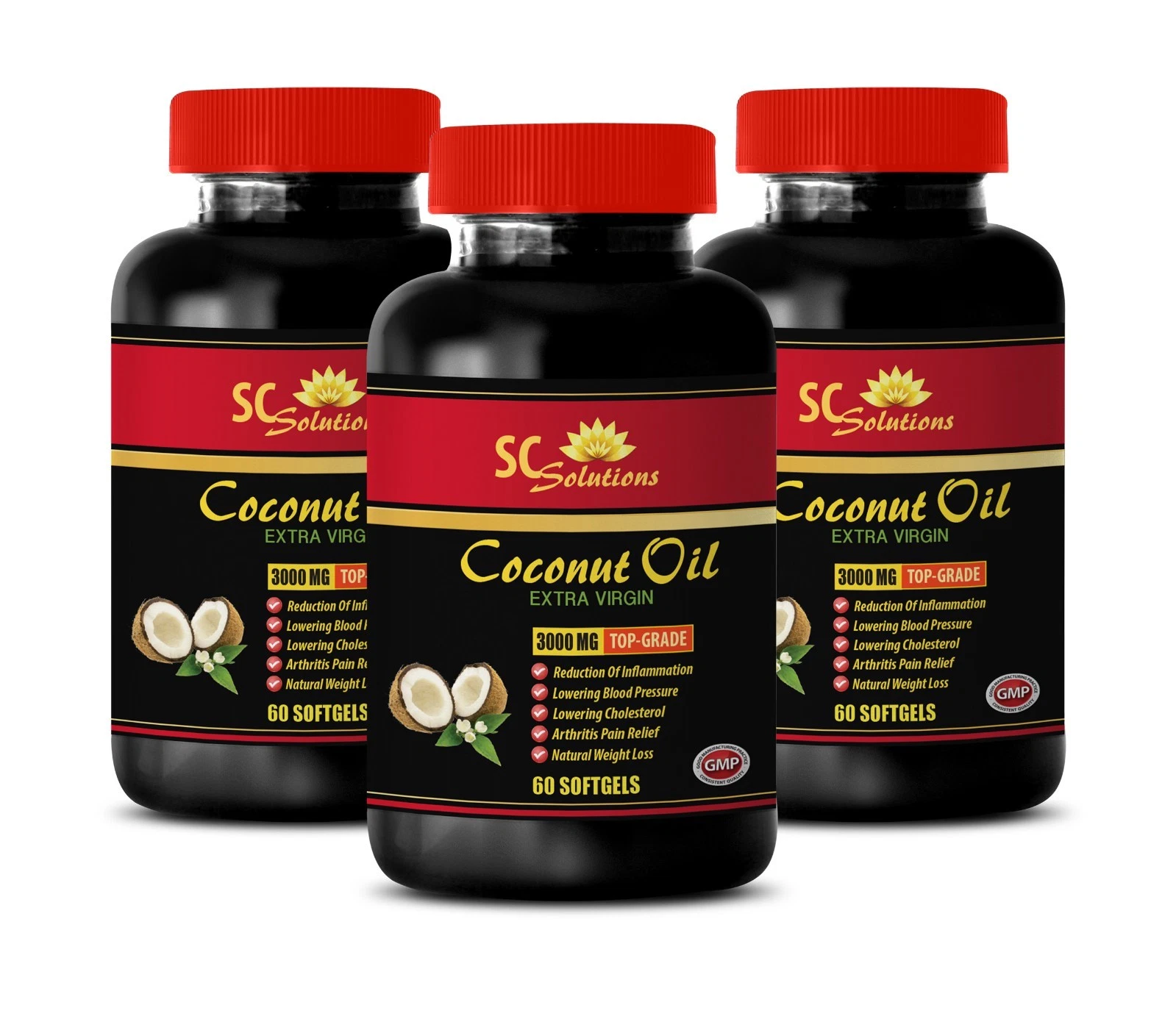 Improve Sleep - Coconut Oil 3000mg - Weight Loss Pills Capsules - 3B