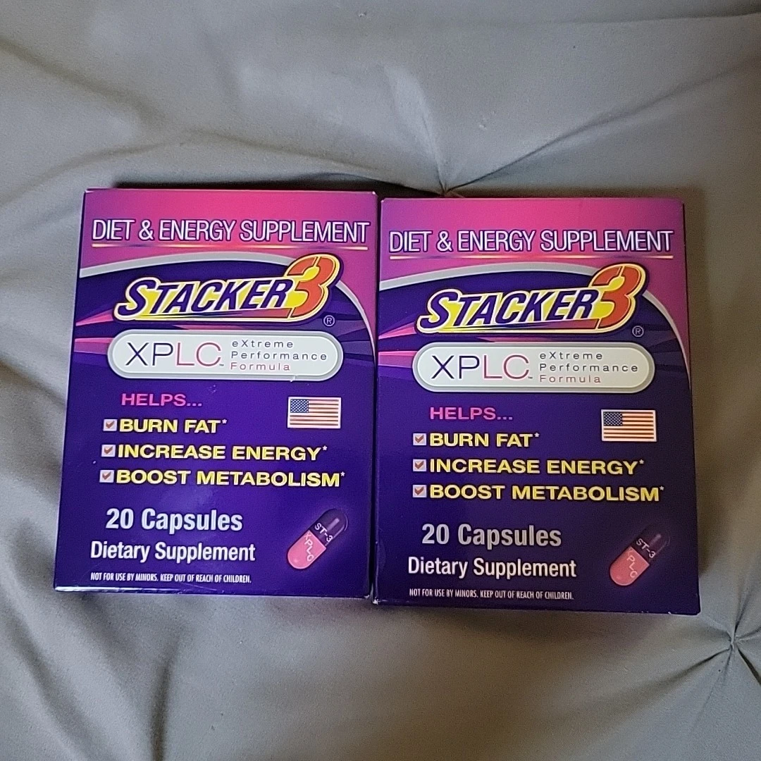 (2pk) Stacker 3XPLC Boost Metabolism, Body FatBurner Increase Energy 20 Capsules