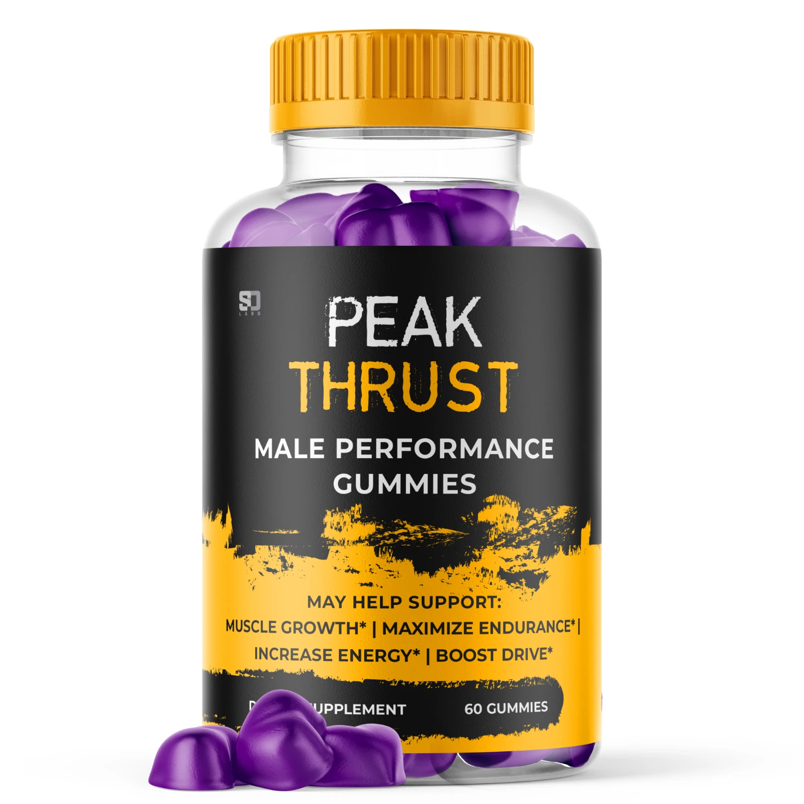 (1 Pack) Peak Thrust Gummies For Men Advanced Max Strength Supplement 60 Gummys