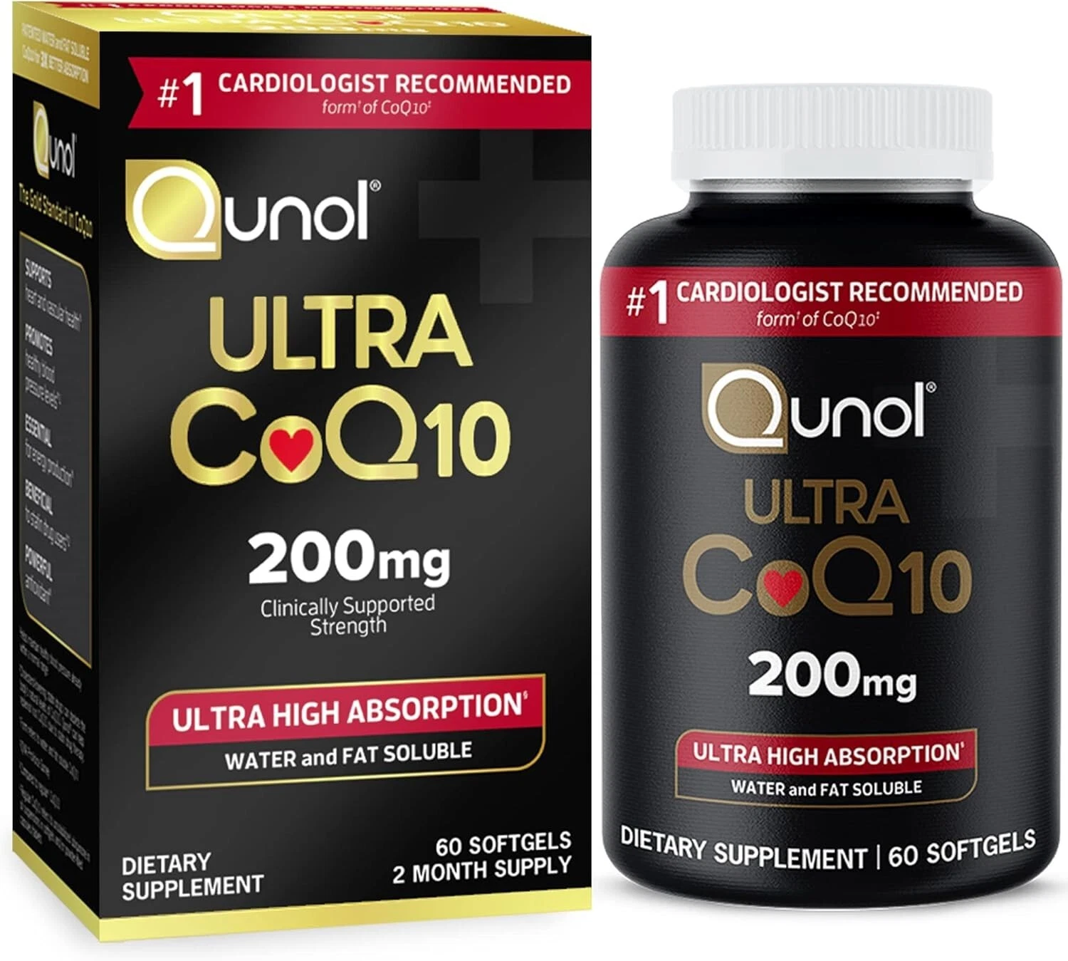 Cápsulas blandas Qunol CoQ10 de 200 mg, Ultra CoQ10 - Coenzima Q10 de ultra alta