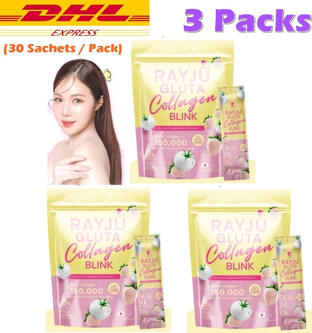 3X RAYJU Collagen Blink Dietary Supplement Rayya Nourish Skin 30 Sachets