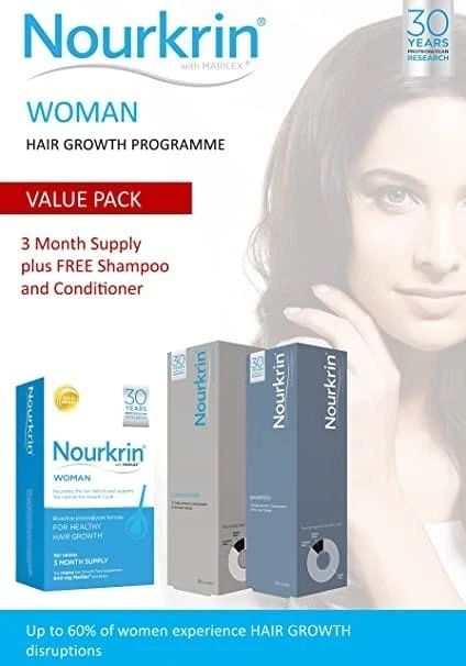Nourkrin Woman Value Pack 180 Tablets,Shampoo and Conditioner